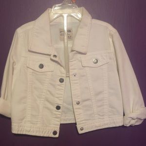 Little girls white denim jacket